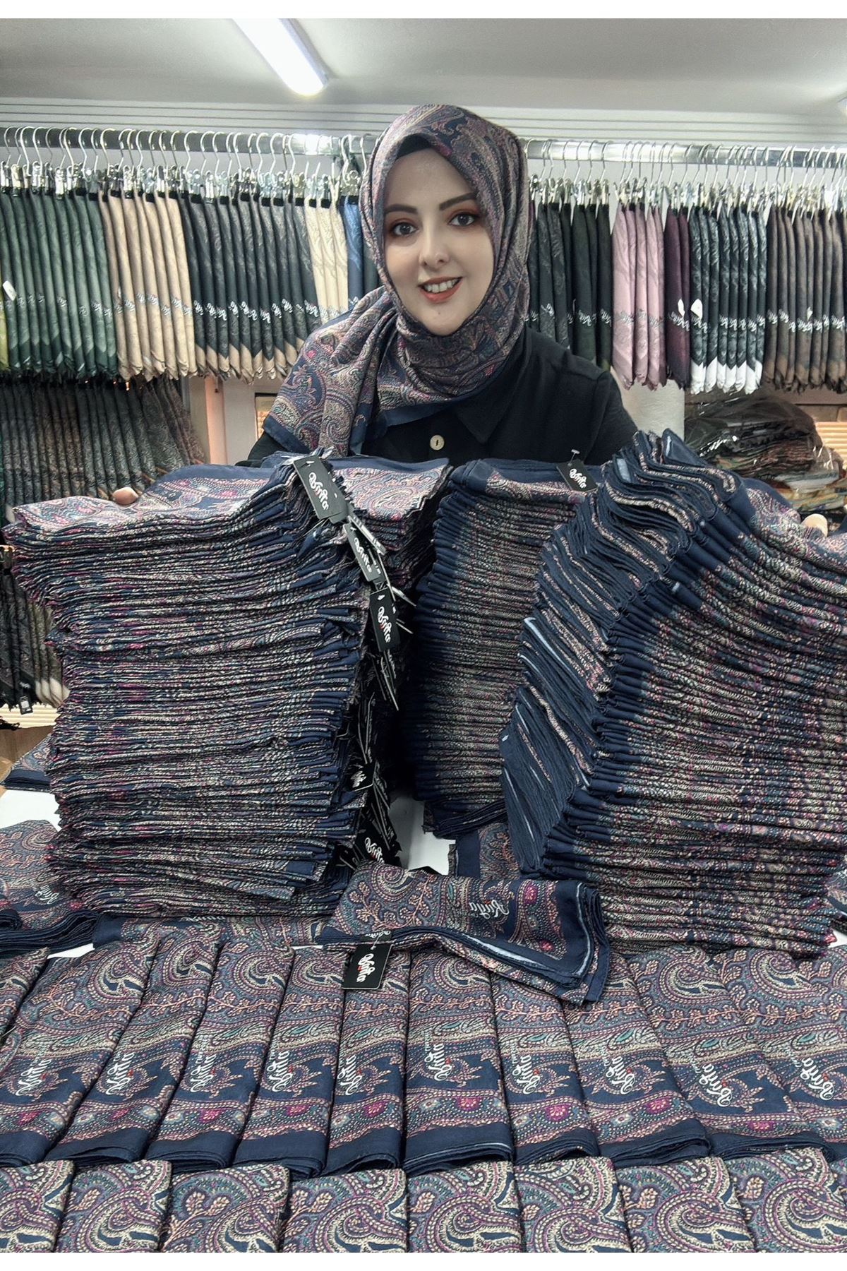 Rüya Lina Etnik Desen Soft Eşarp Kod: 3558 - V06