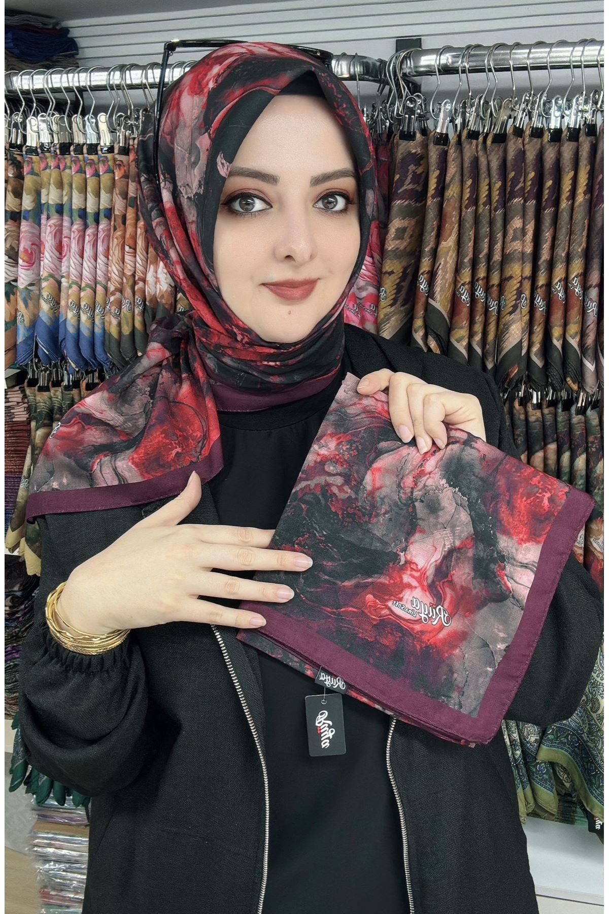 Rüya Lina Alsu Desen Soft Eşarp Kod: 3570 - V03