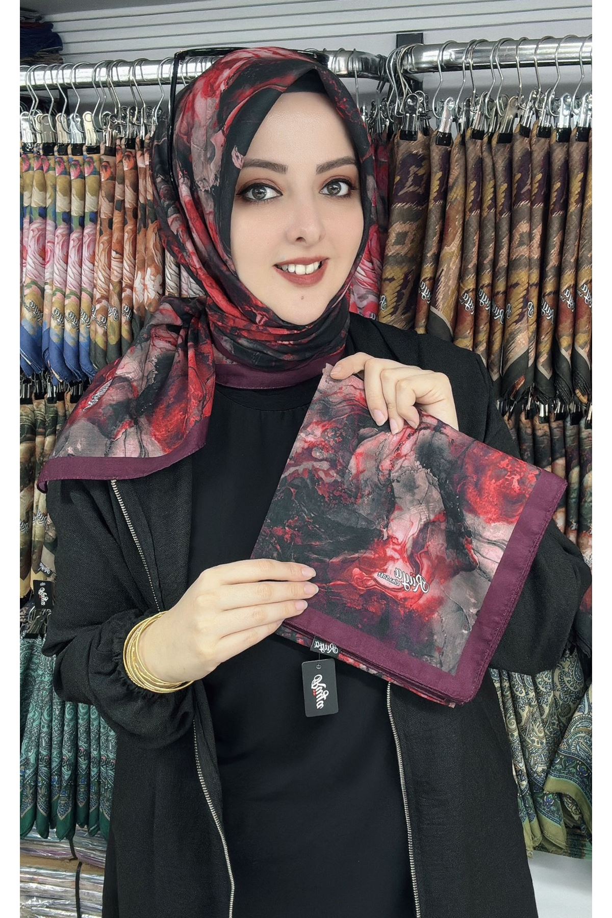 Rüya Lina Alsu Desen Soft Eşarp Kod: 3570 - V03