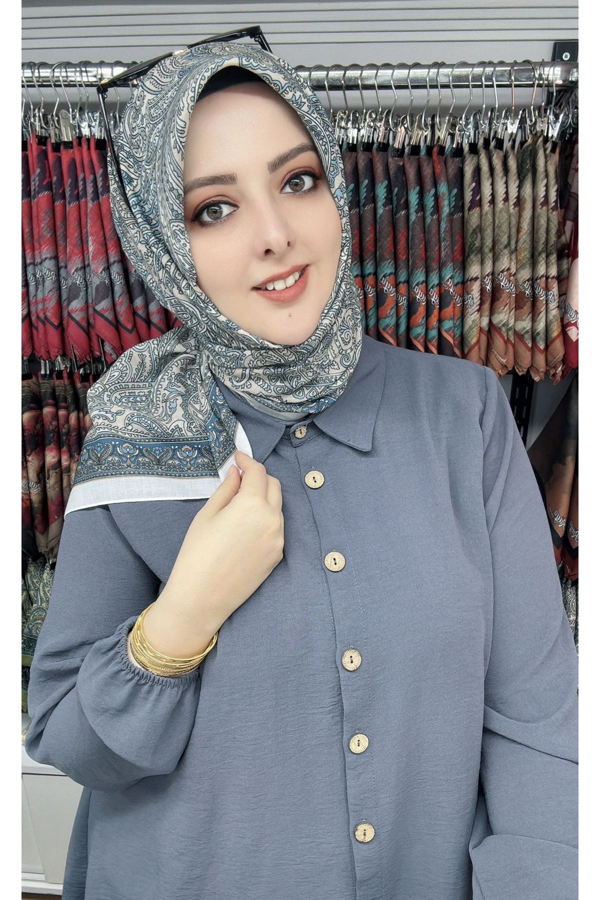 Rüya Lina Etnik Desen Soft Eşarp Kod: 1128 