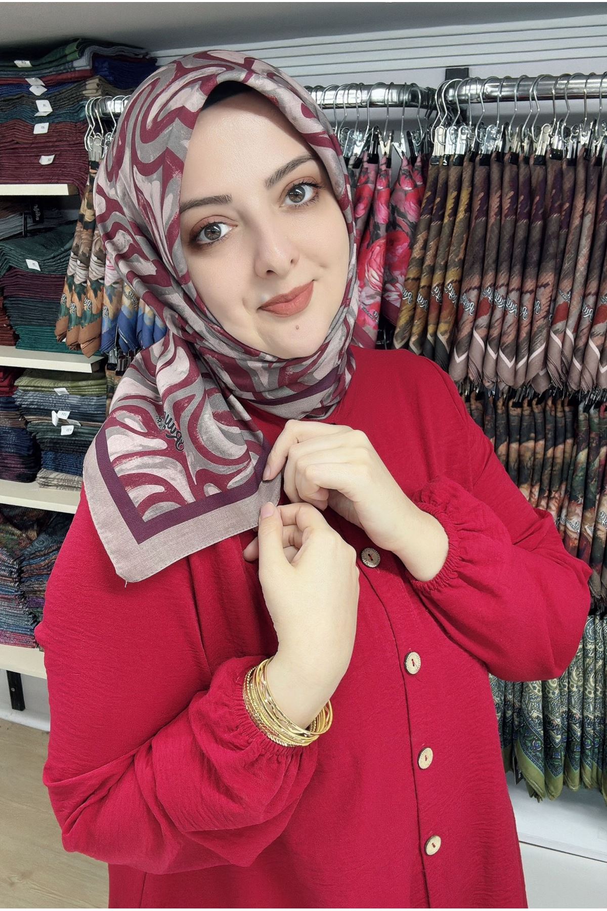 Rüya Lina Suyolu Desen Soft Eşarp Kod : 4218 