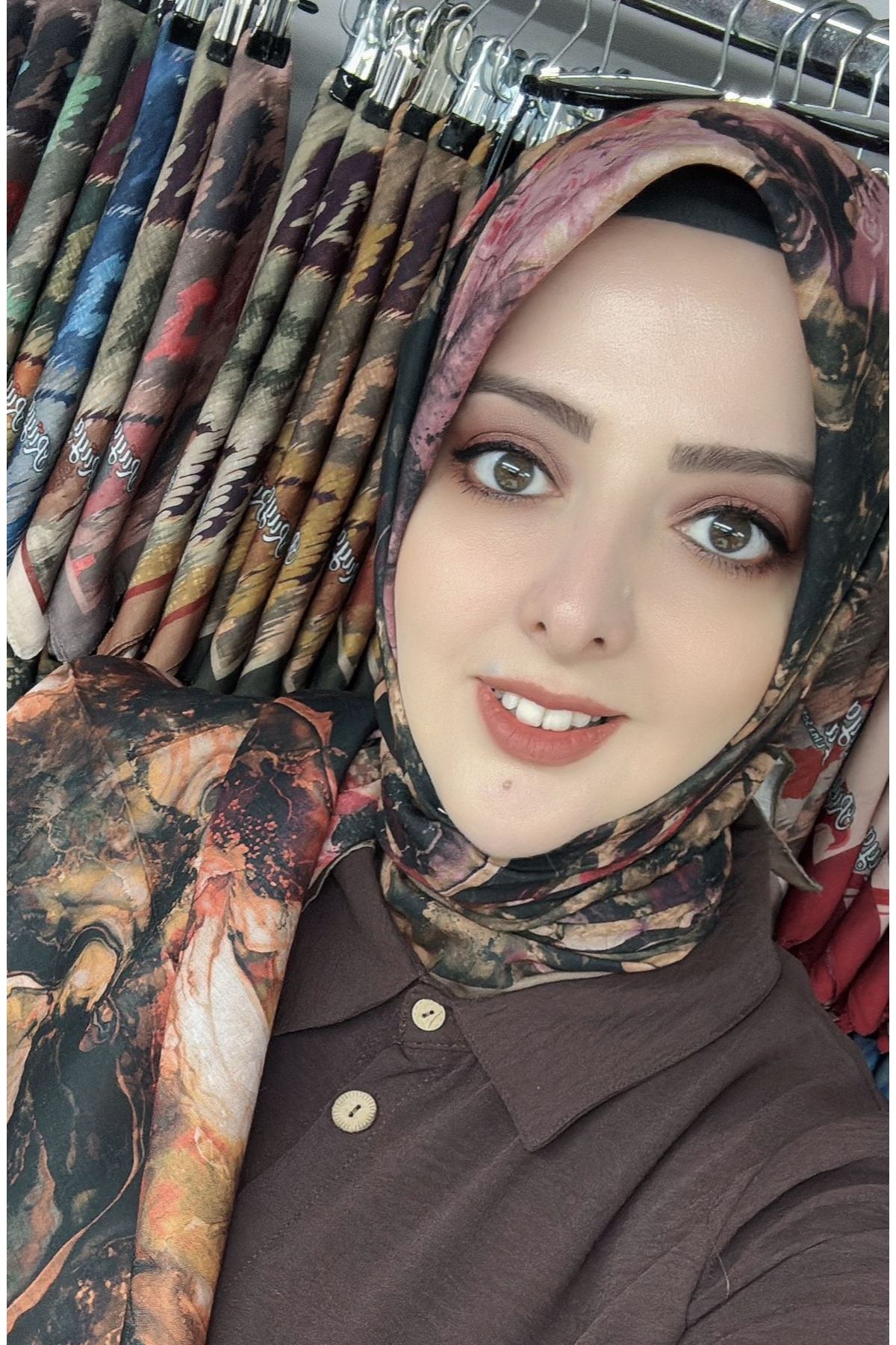 Rüya Lina Alsu Desen Soft Eşarp Kod: 3570 - V18