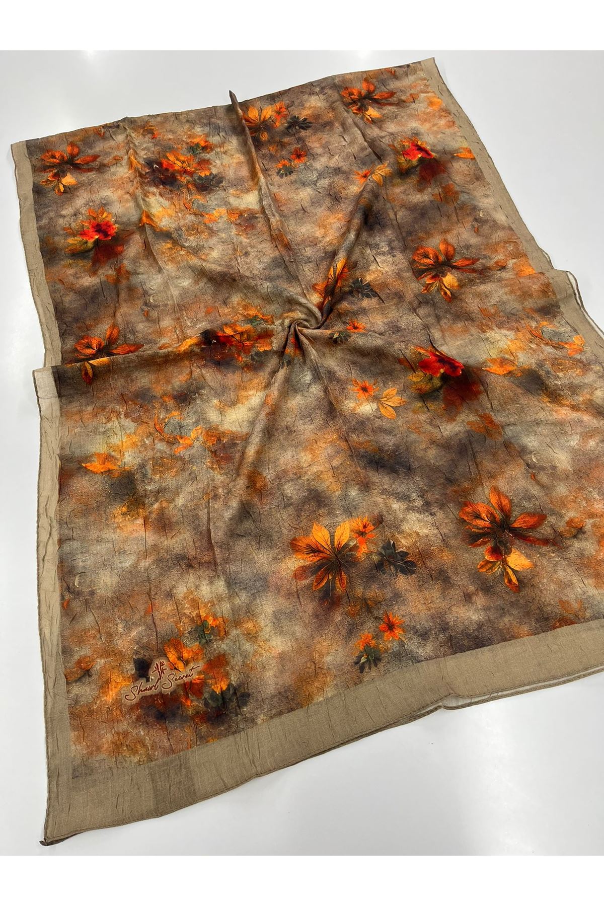 Yaprak Desen Kraş Şal 