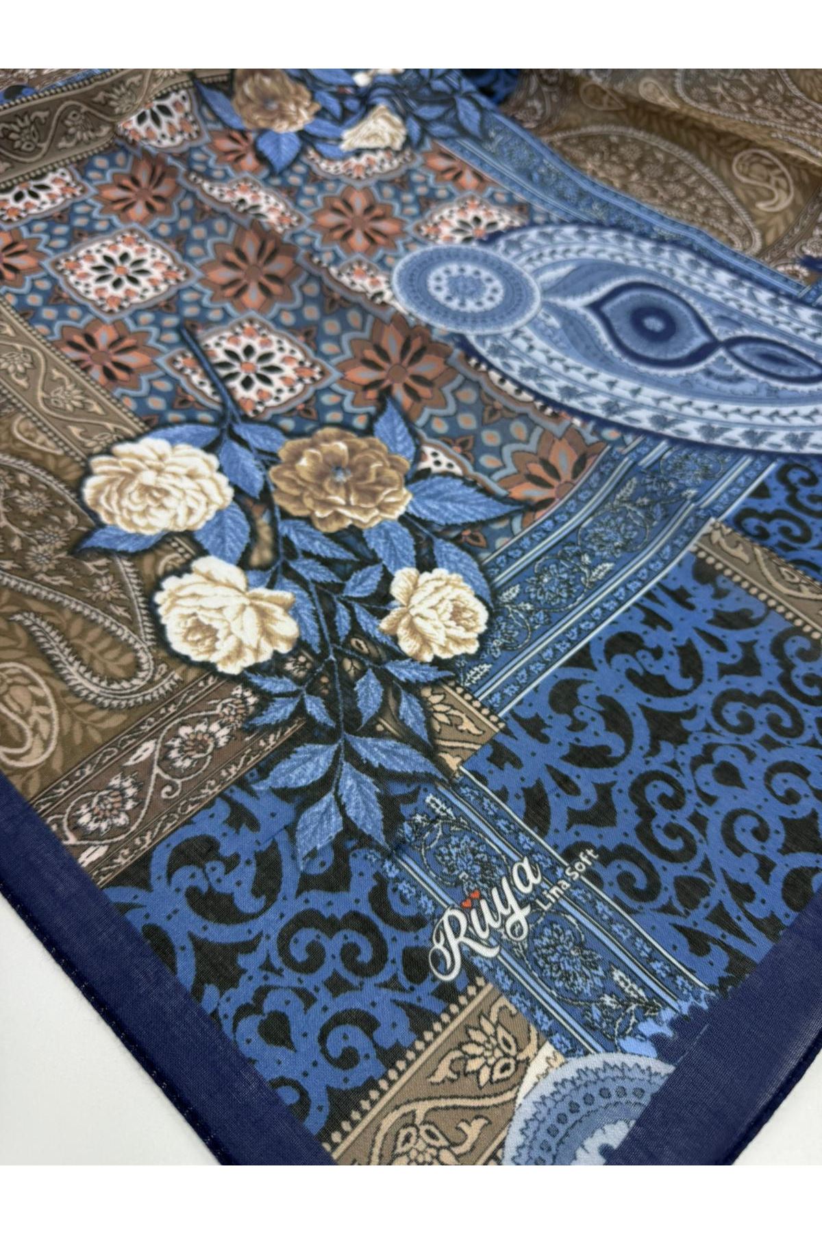 Rüya Lina Güllü Desen Soft Eşarp Kod: 3507 - V11