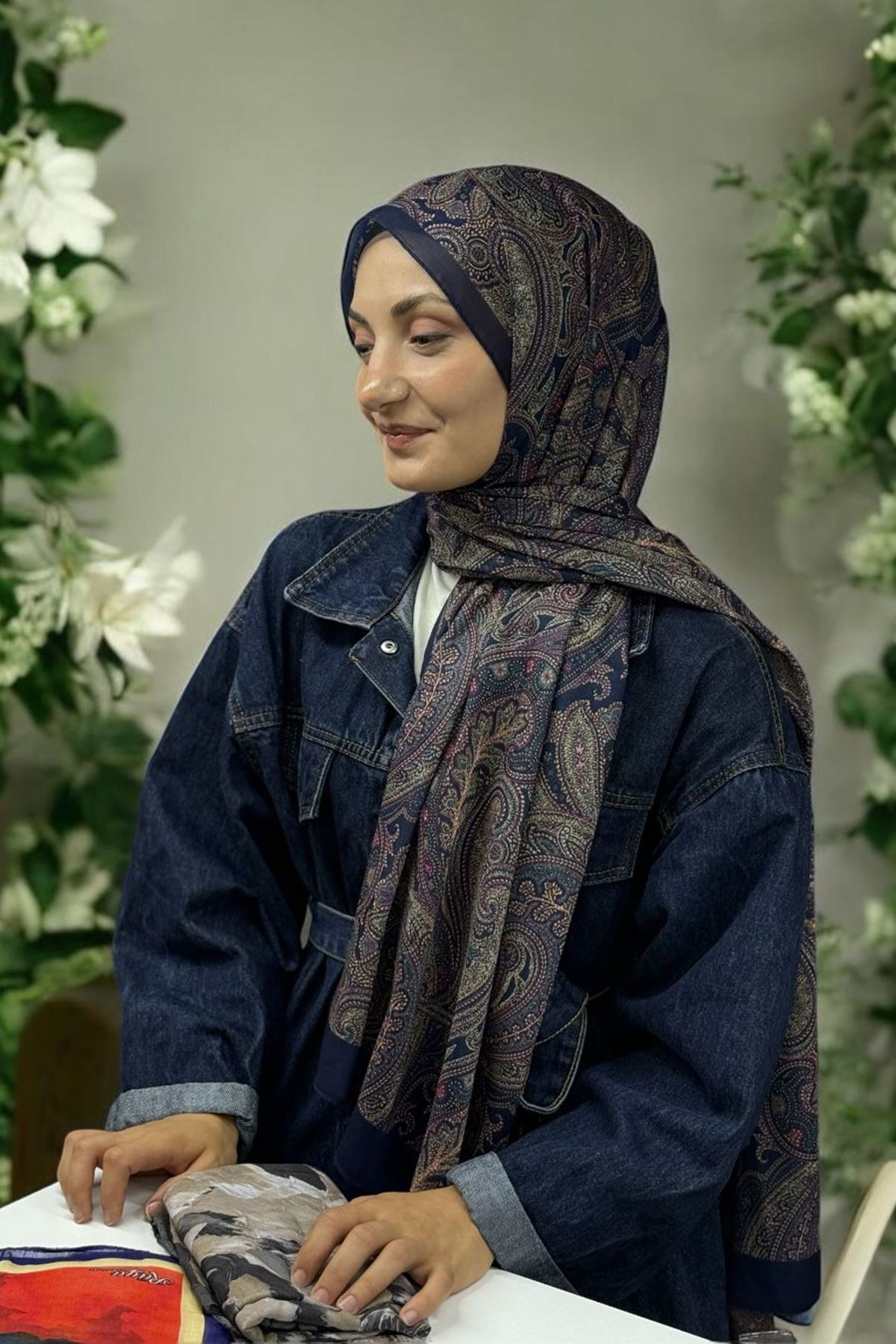 Rüya Lina Etnik Desen Aura Soft Şal Kod: 3558 - V06