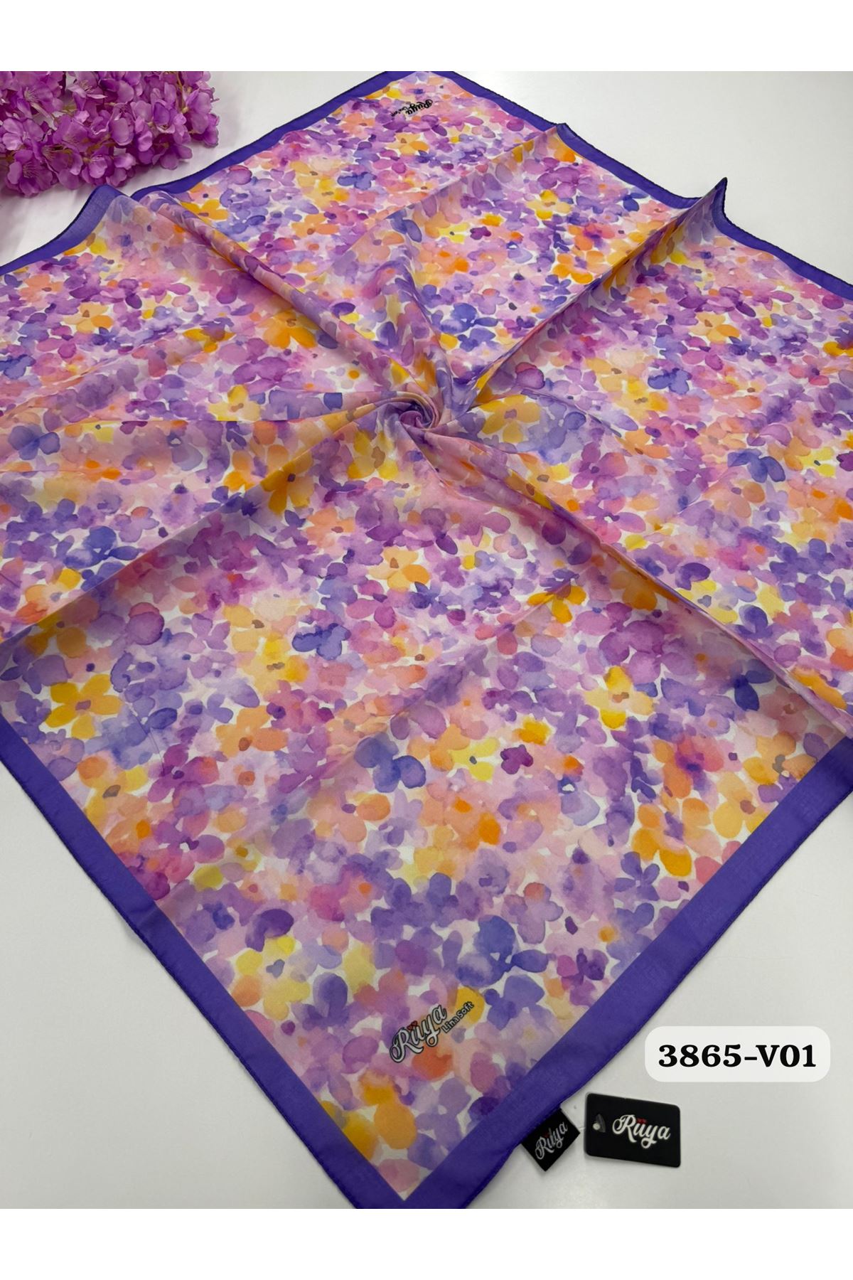 Rüya Lina Bahar Desen Soft Eşarp Kod: 3865 - V01