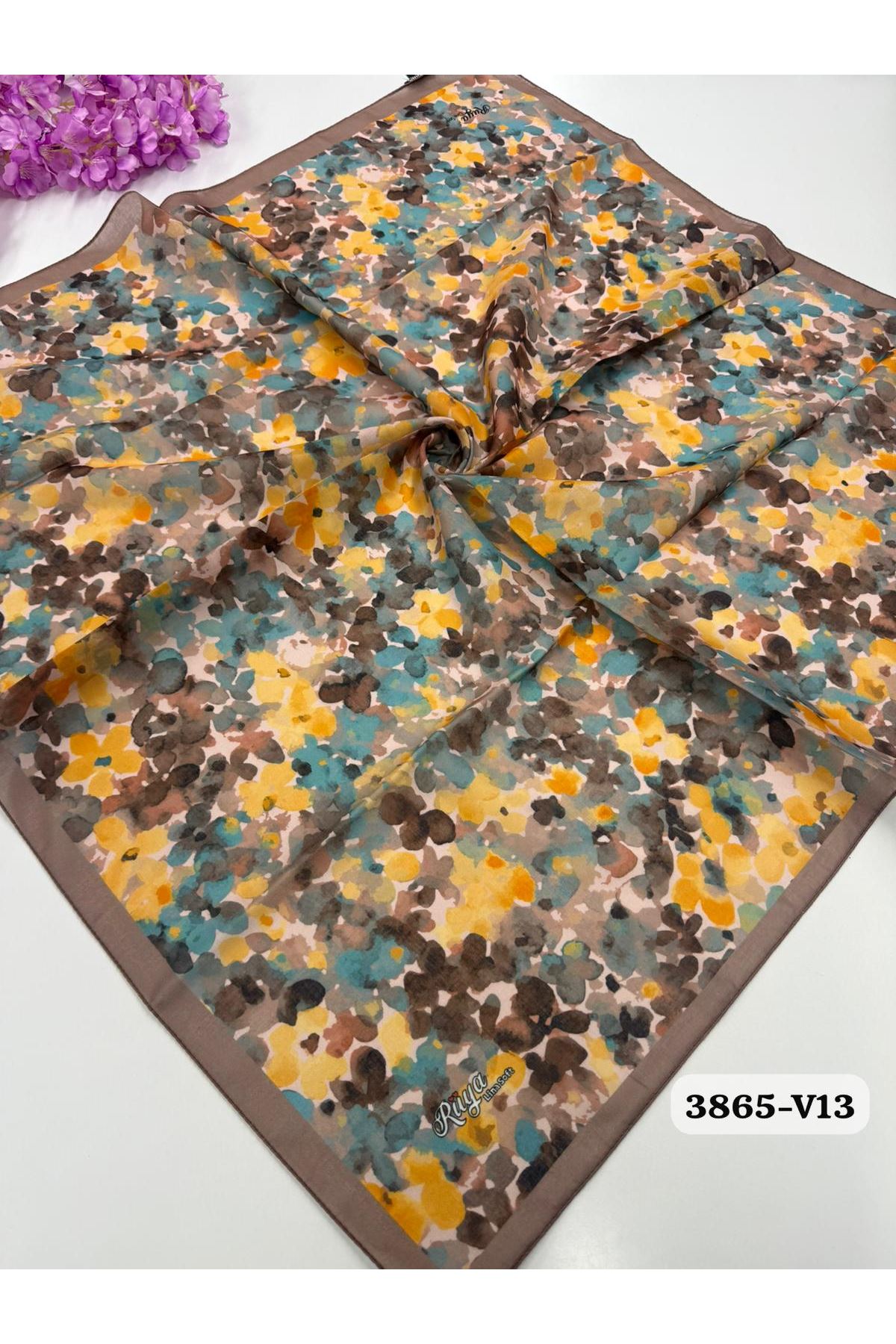 Rüya Lina Bahar Desen Soft Eşarp Kod: 3865 - V13