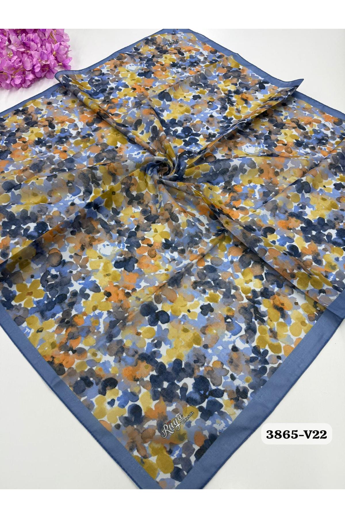 Rüya Lina Bahar Desen Soft Eşarp Kod: 3865 - V22