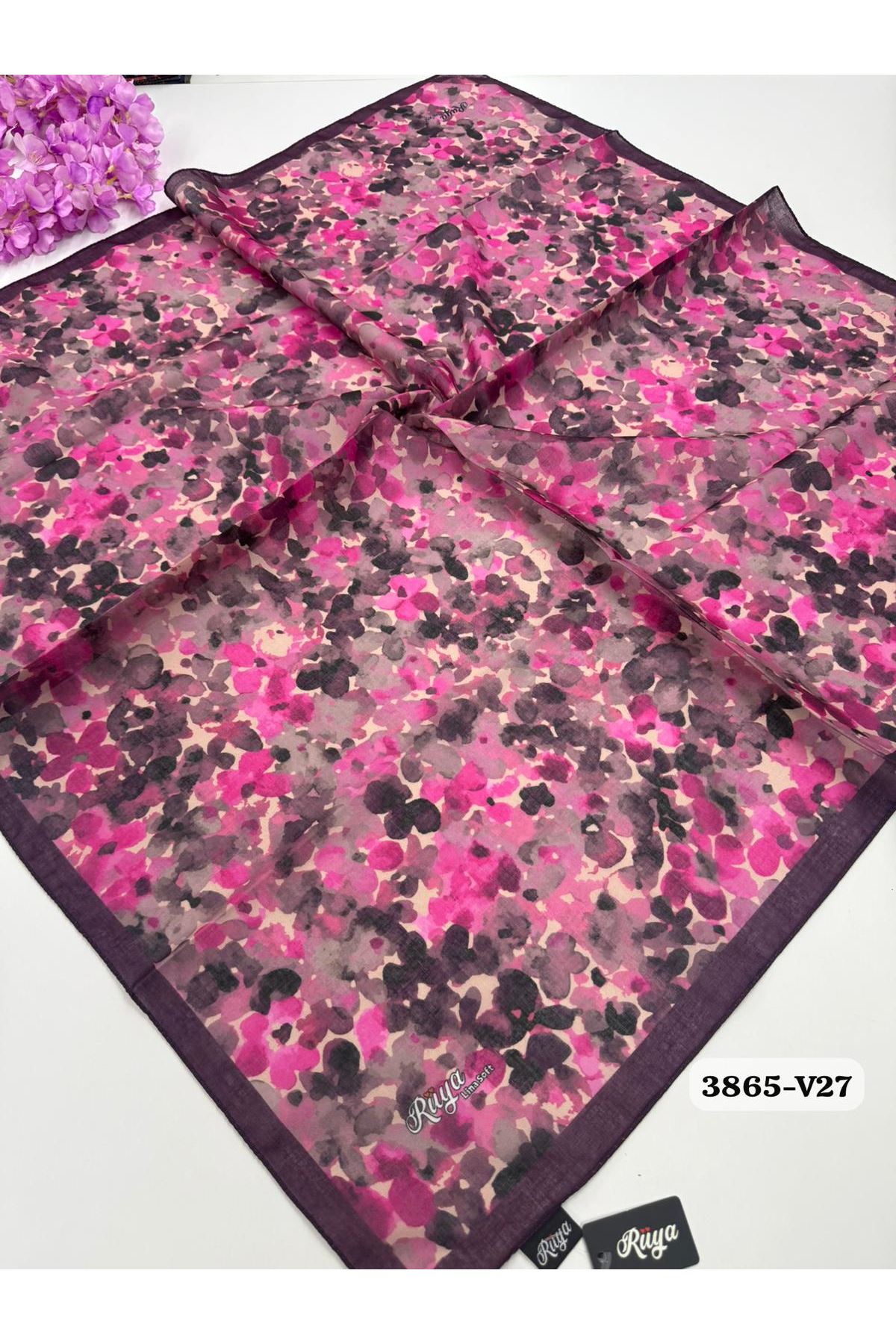 Rüya Lina Bahar Desen Soft Eşarp Kod: 3865 - V27