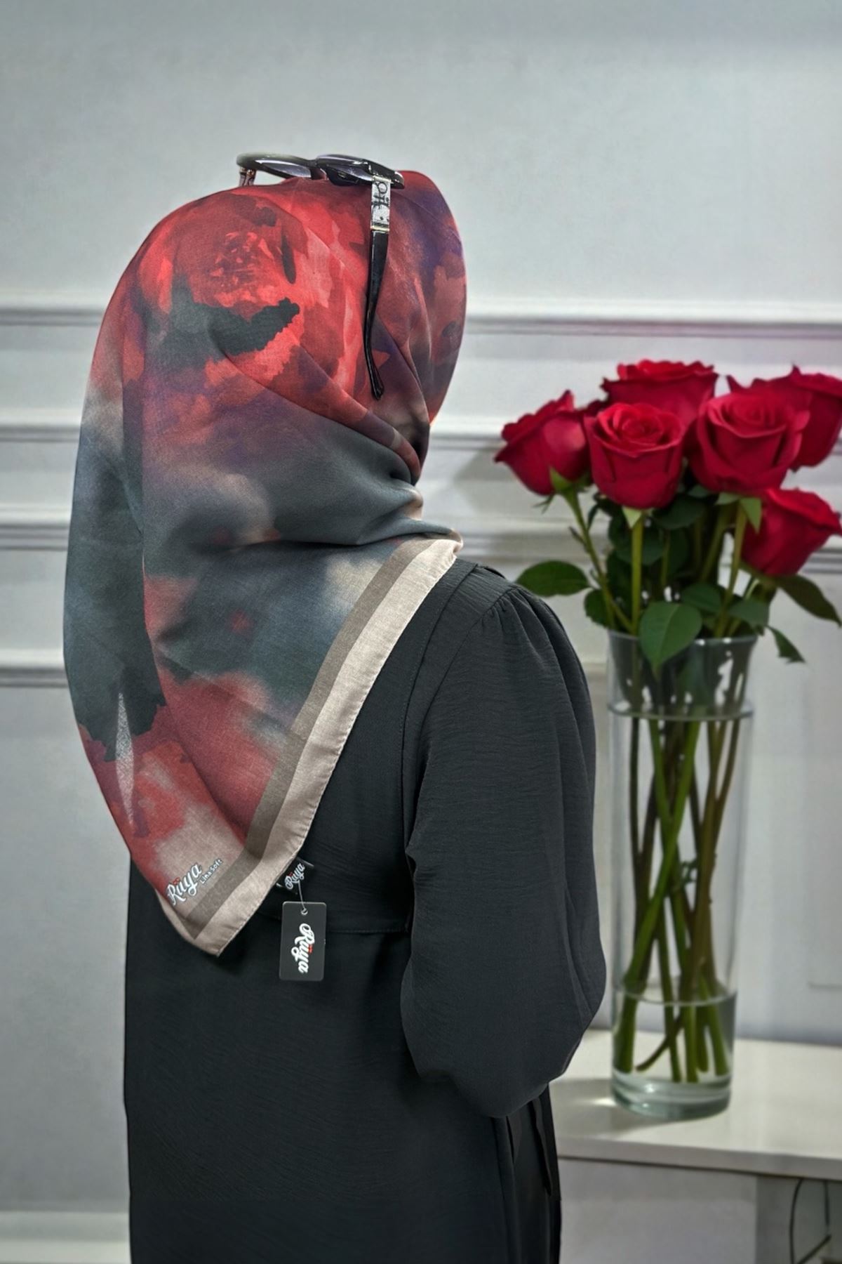Rüya Lina Rose Desen Soft Eşarp Kod: 4185 - V17