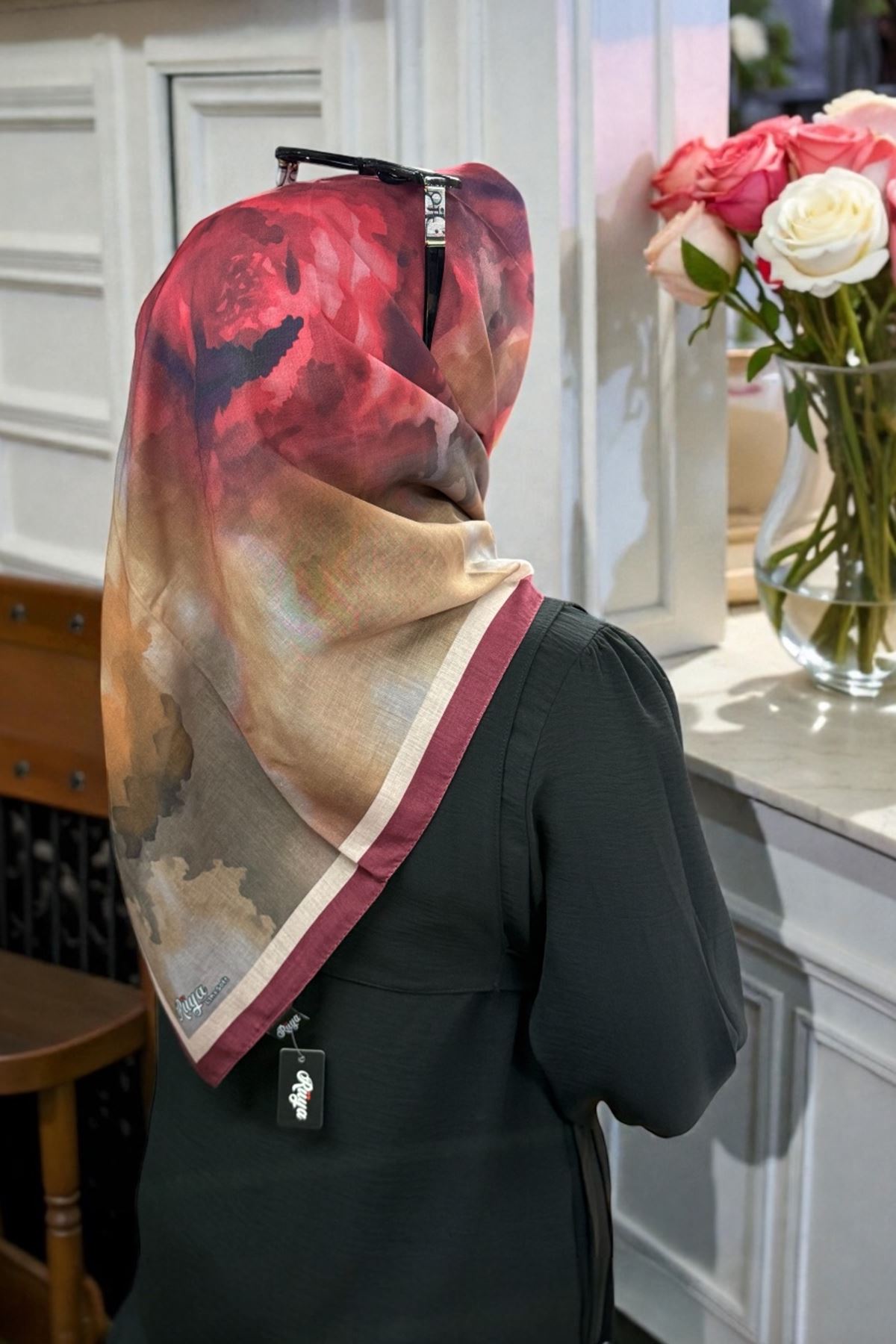 Rüya Lina Rose Desen Soft Eşarp Kod: 4185 - V04