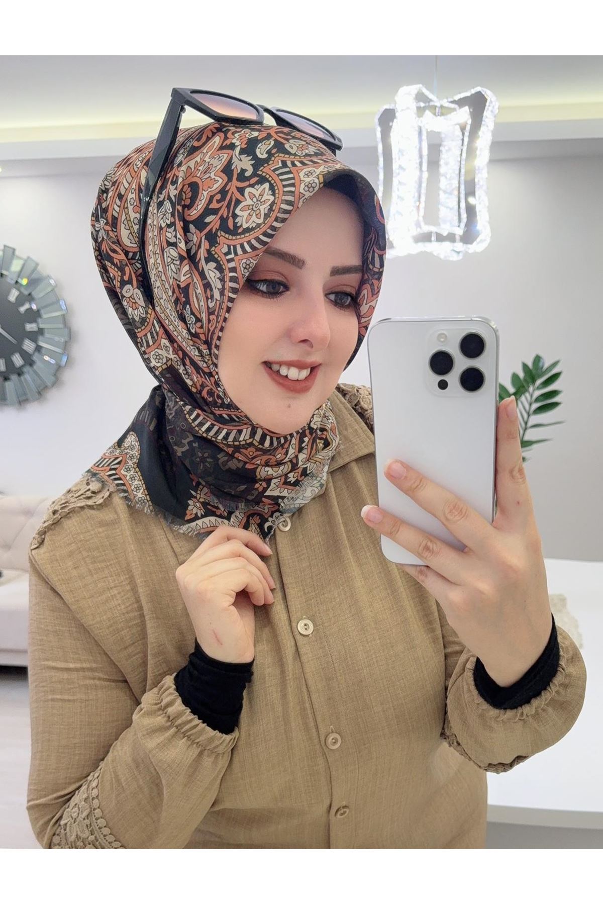 Rüya Koton Eşarp Etnik Desen