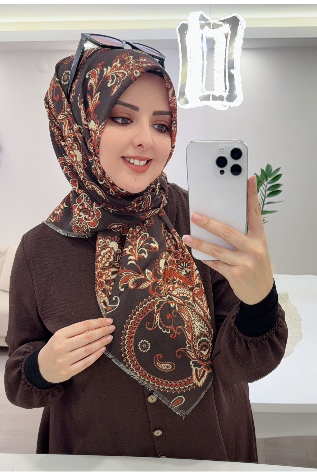 Rüya Koton Eşarp Etnik Desen