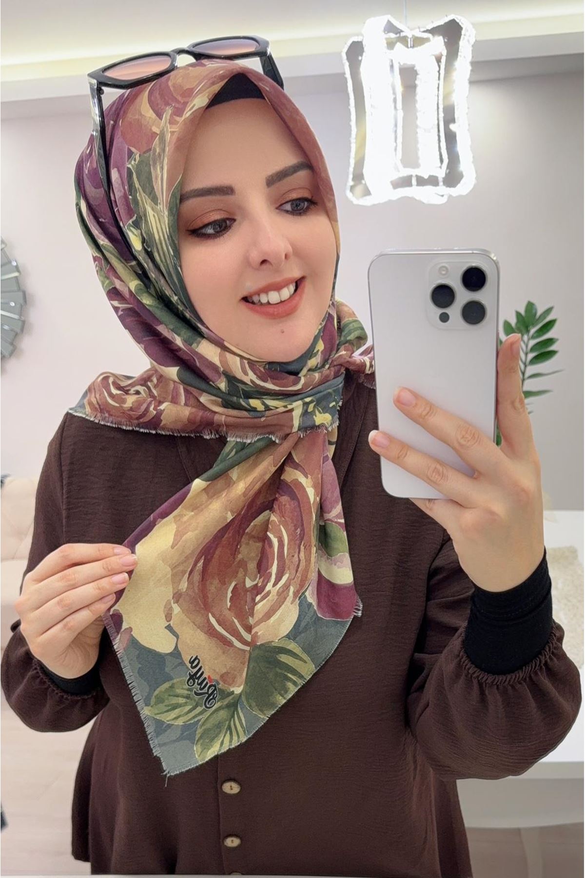 Rüya Koton Eşarp Gül Modeli     