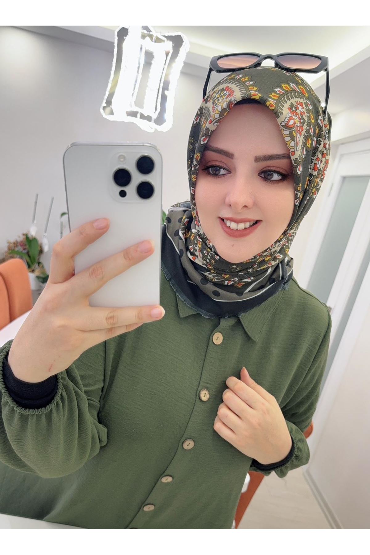 Rüya Koton Eşarp Saren Desen