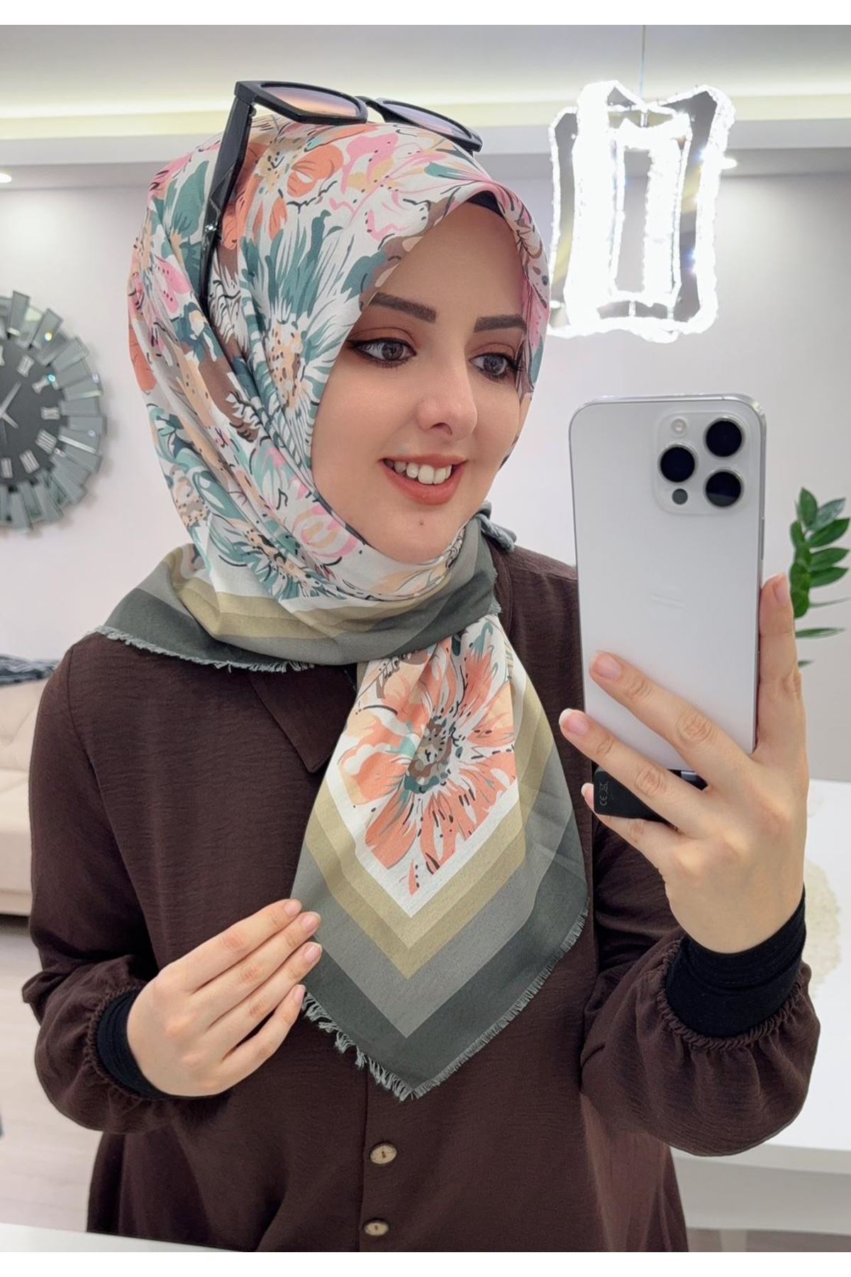 Rüya Koton Eşarp Çiçek Modeli