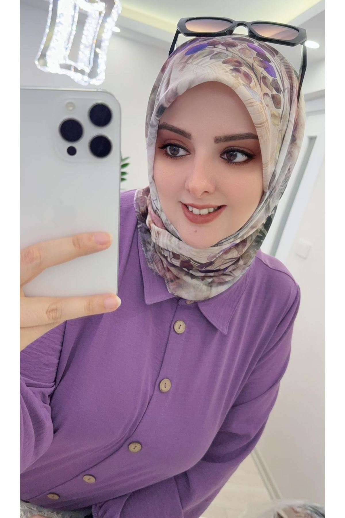 Rüya Koton Eşarp Yaprak Modeli