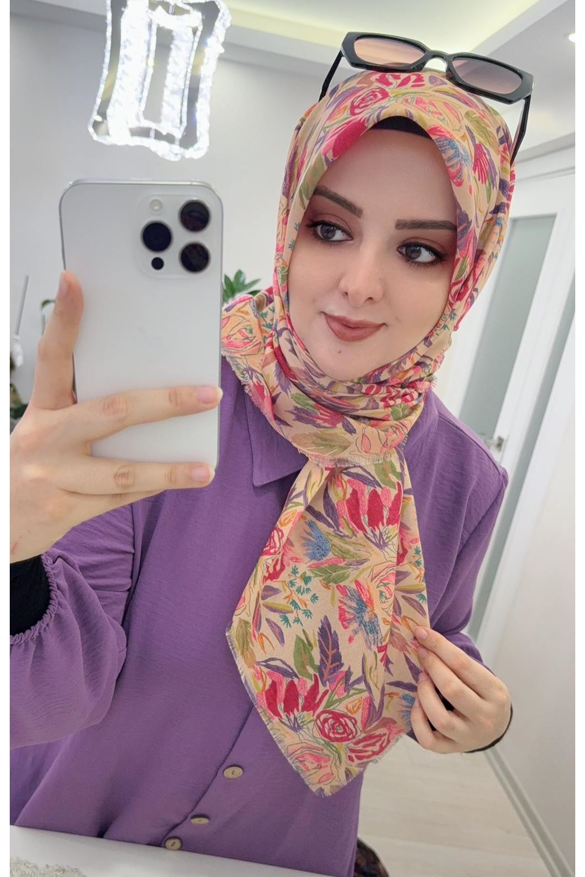 Rüya Koton Eşarp Baren Desen