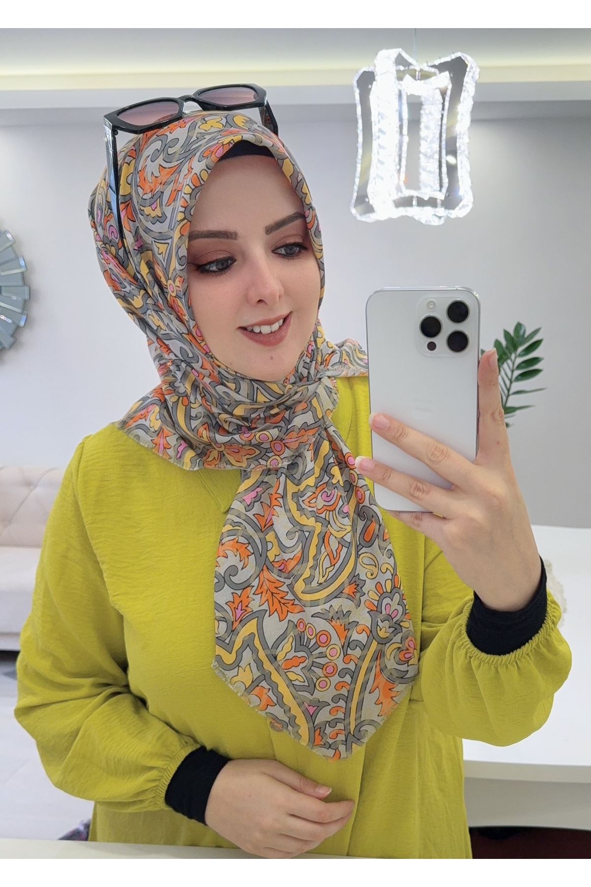 Rüya Koton Eşarp Tribal Desen      