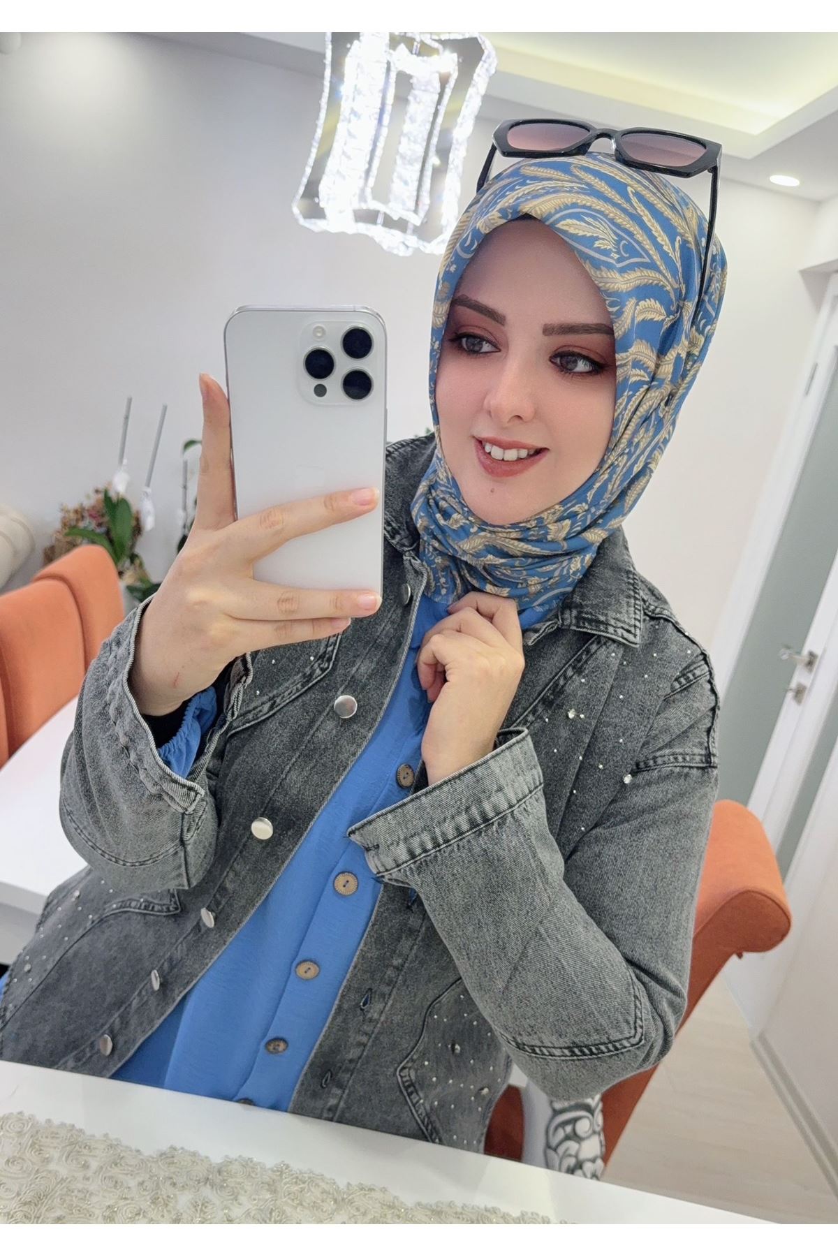 Rüya Koton Eşarp Etnik Desen