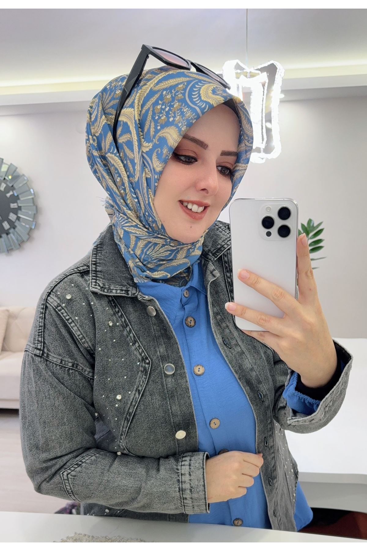 Rüya Koton Eşarp Etnik Desen