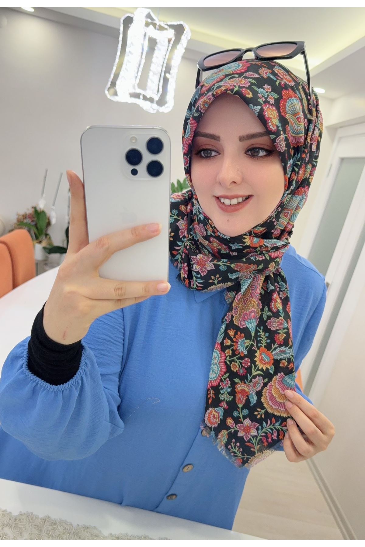 Rüya Koton Eşarp Karanfil Modeli   