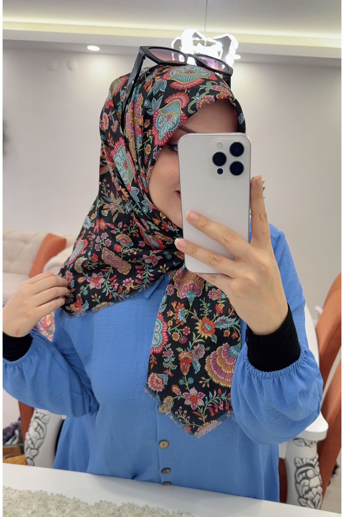 Rüya Koton Eşarp Karanfil Modeli   