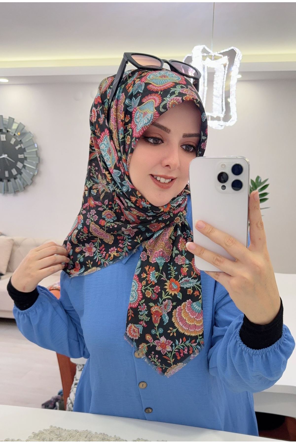 Rüya Koton Eşarp Karanfil Modeli   