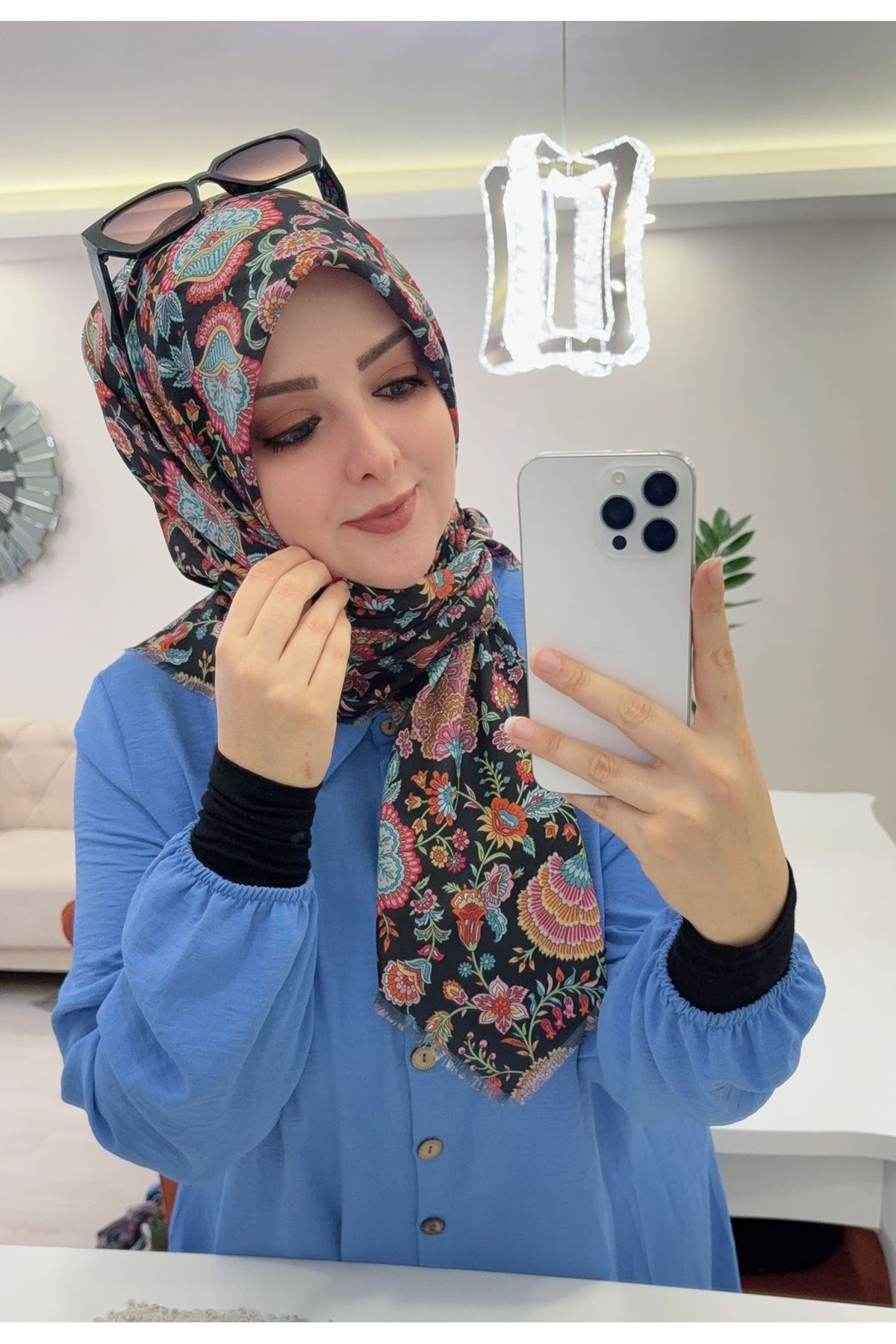Rüya Koton Eşarp Karanfil Modeli   
