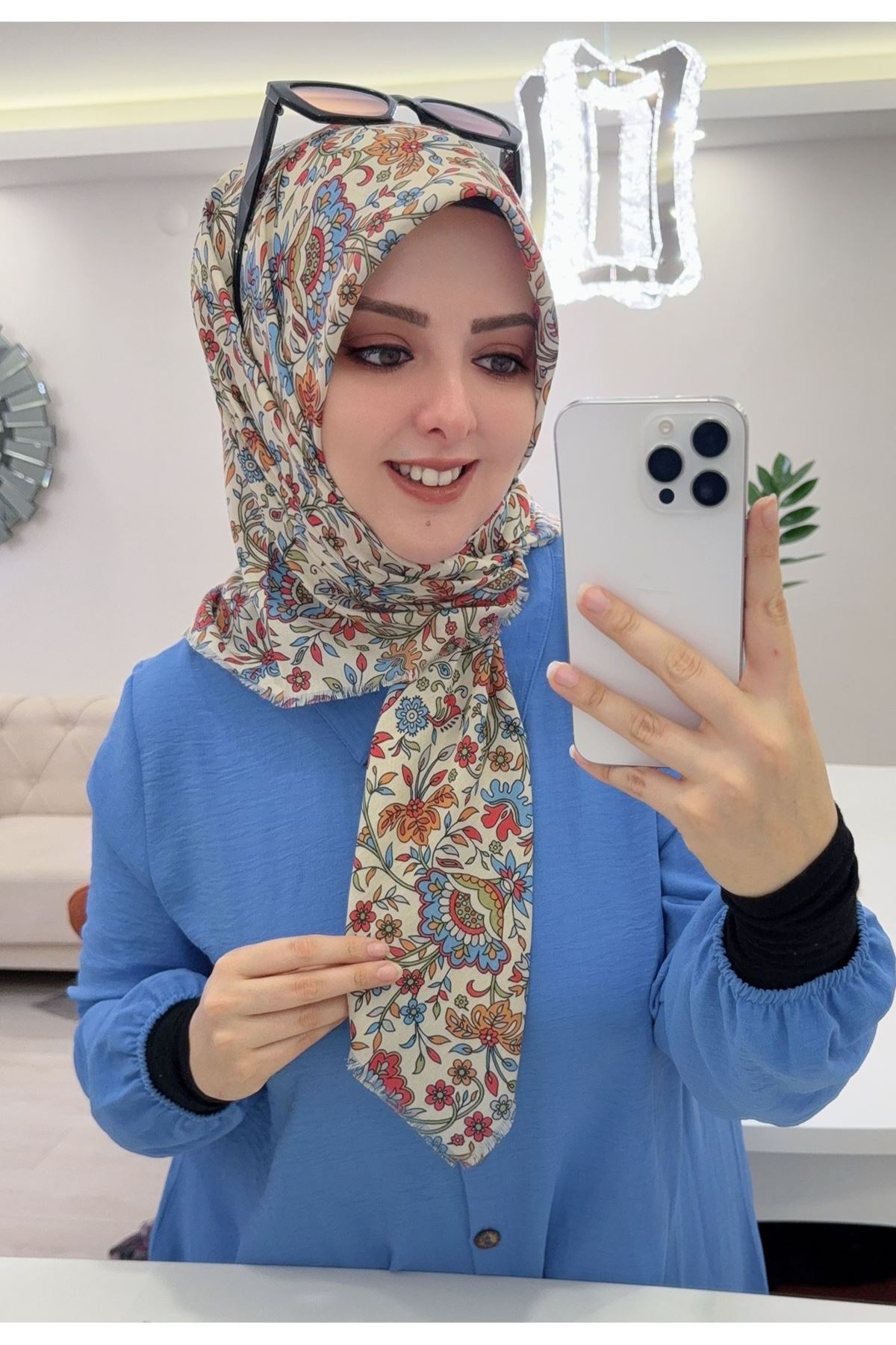 Rüya Koton Eşarp Karanfil Modeli    