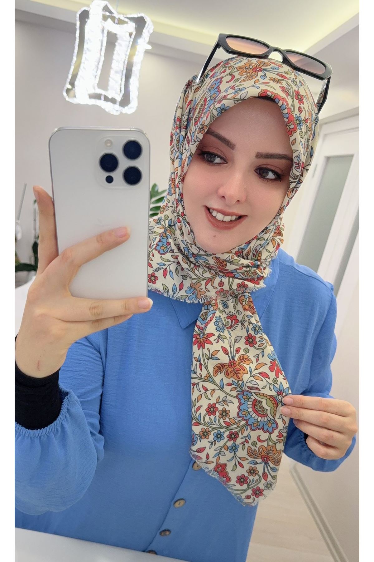 Rüya Koton Eşarp Karanfil Modeli    