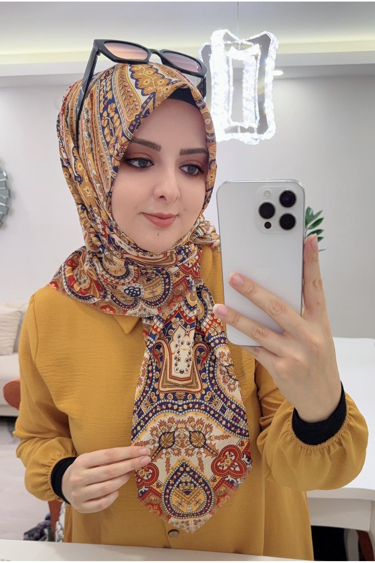 Rüya Koton Eşarp Etnik Desen