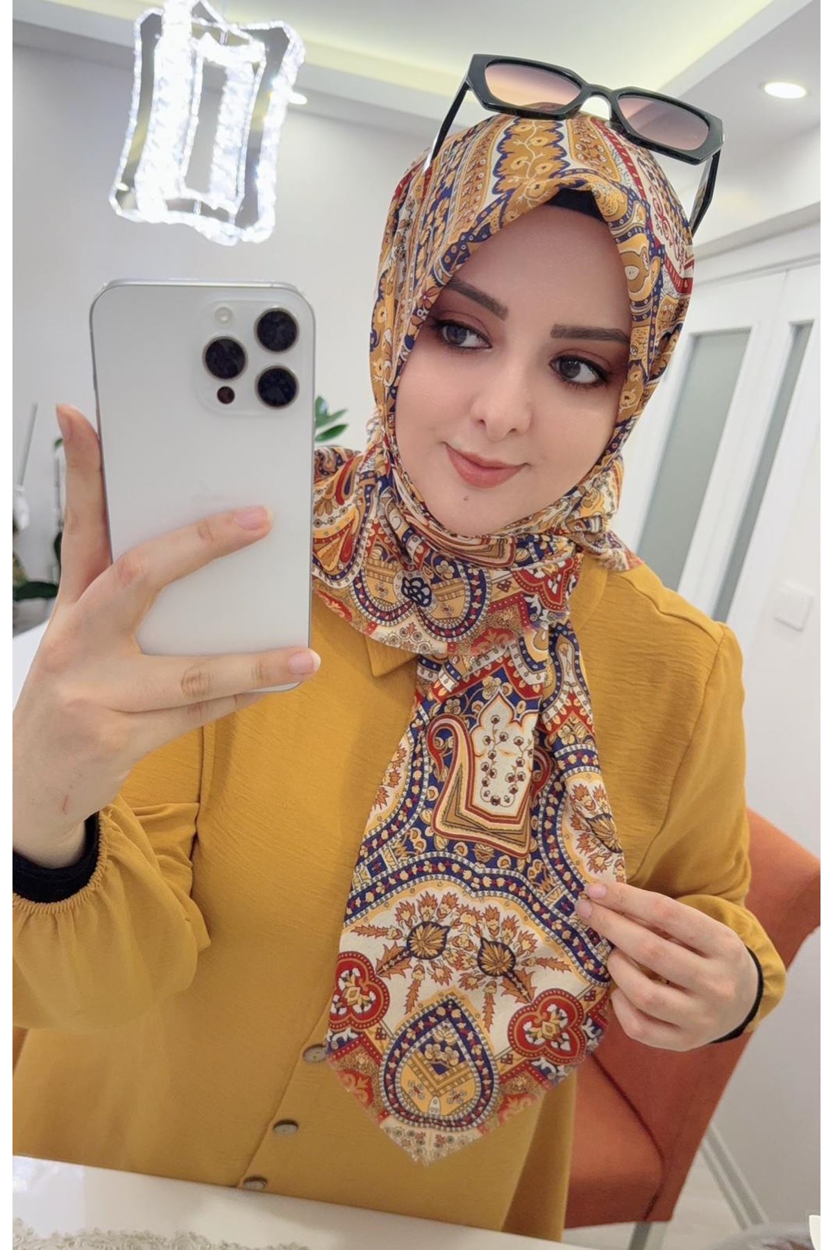 Rüya Koton Eşarp Etnik Desen