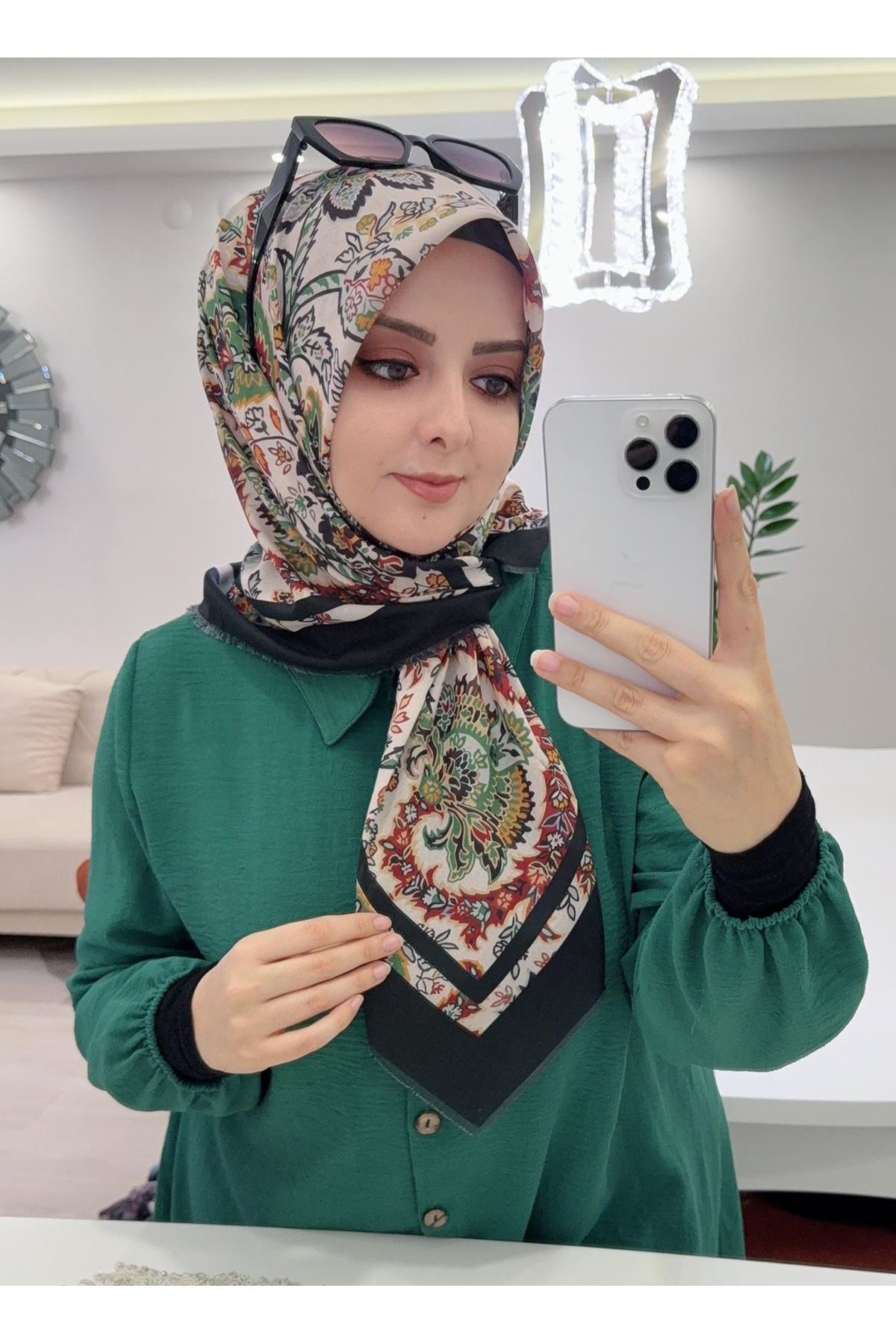 Rüya Koton Eşarp Etnik Desen