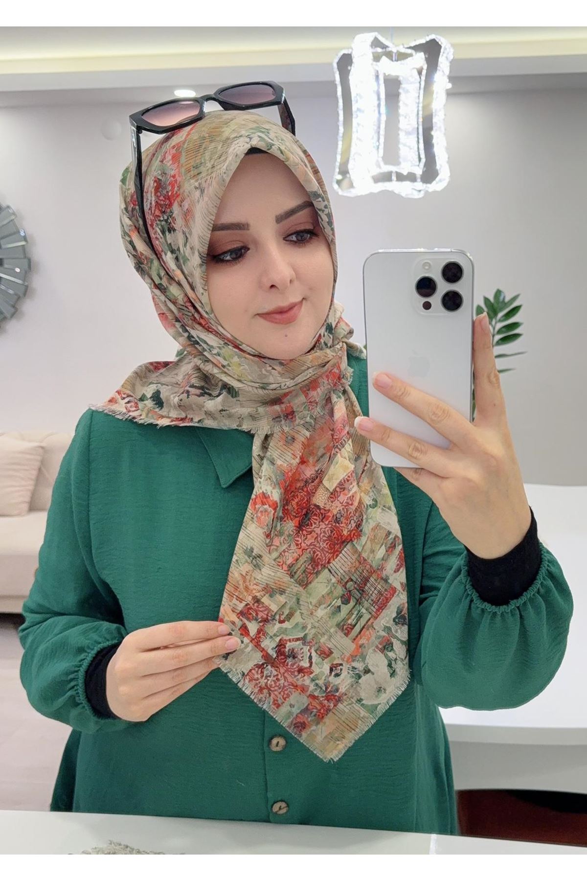 Rüya Koton Eşarp Yaprak Modeli