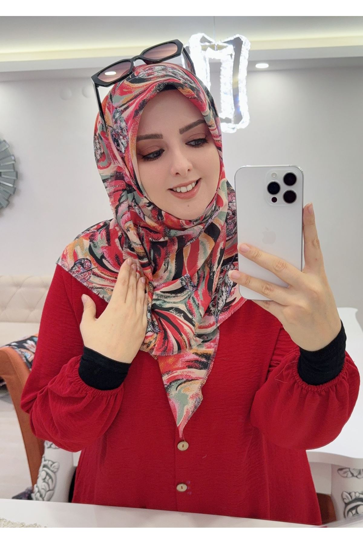 Rüya Koton Eşarp Rengo Desen