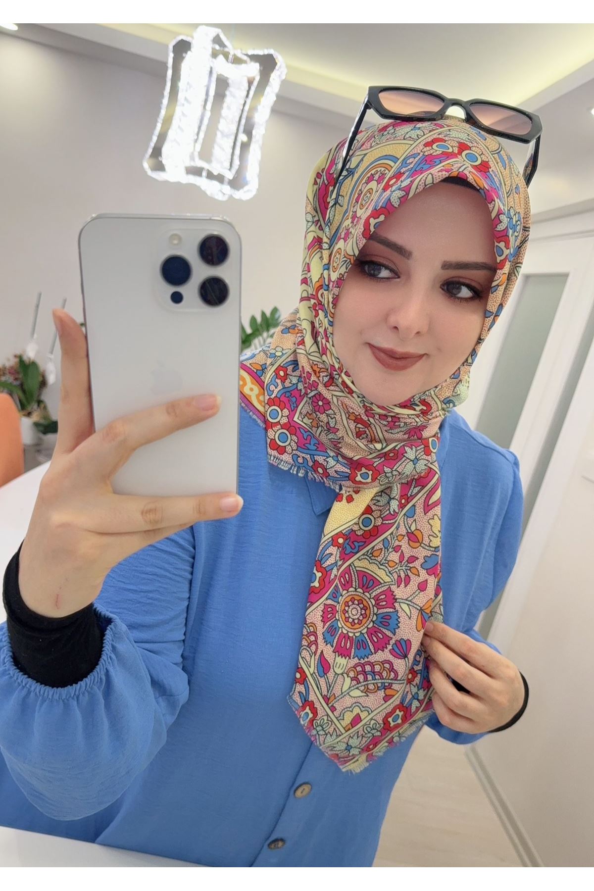 Rüya Koton Eşarp Etnik Desen