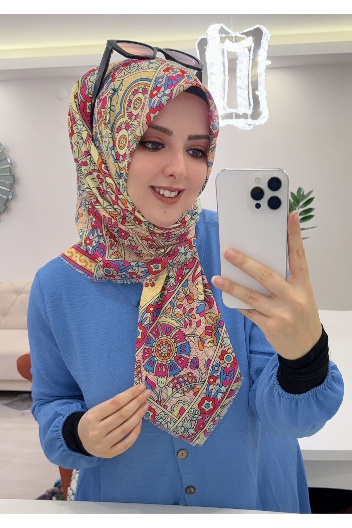 Rüya Koton Eşarp Etnik Desen