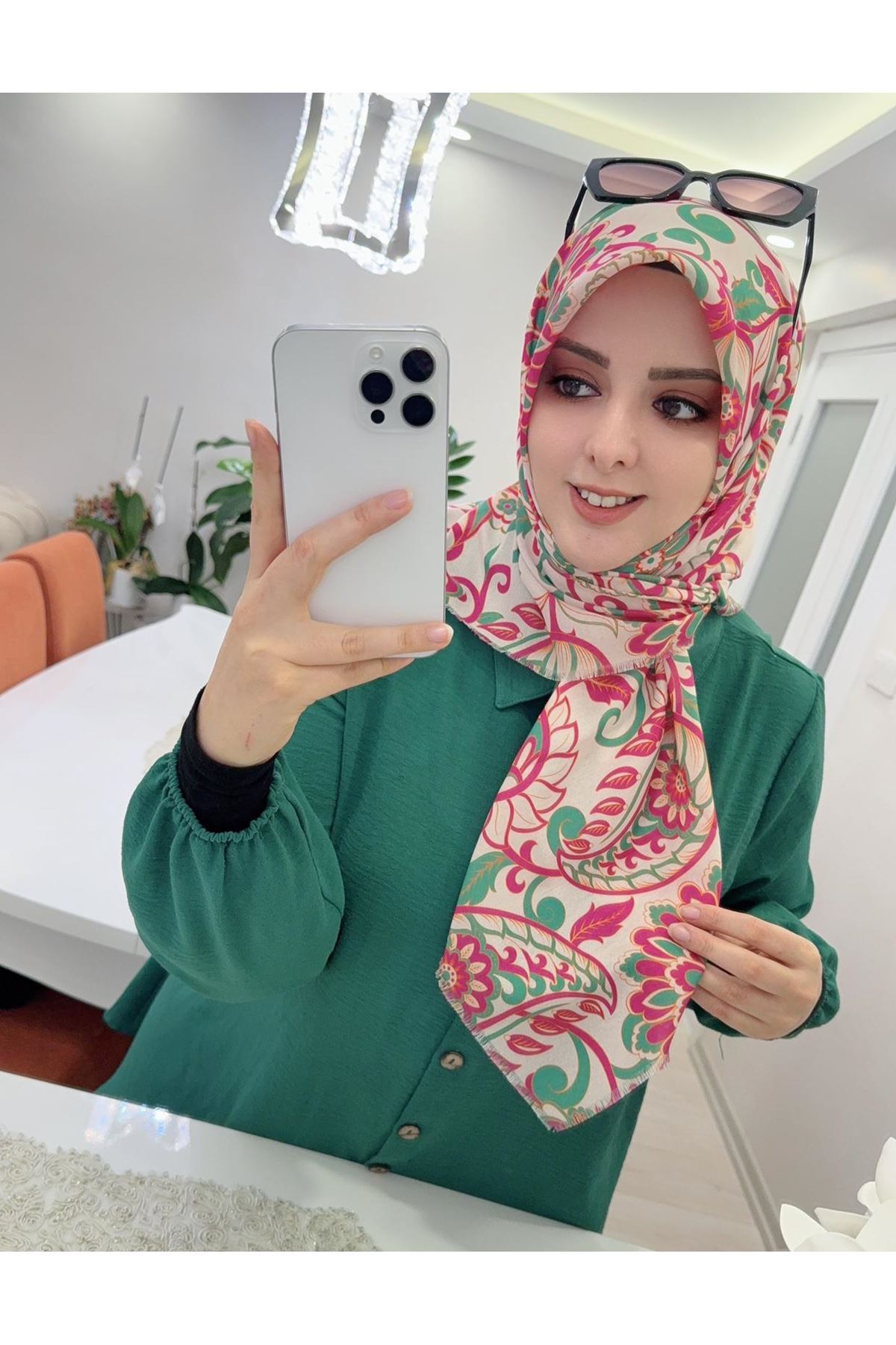 Rüya Koton Eşarp Etnik Desen