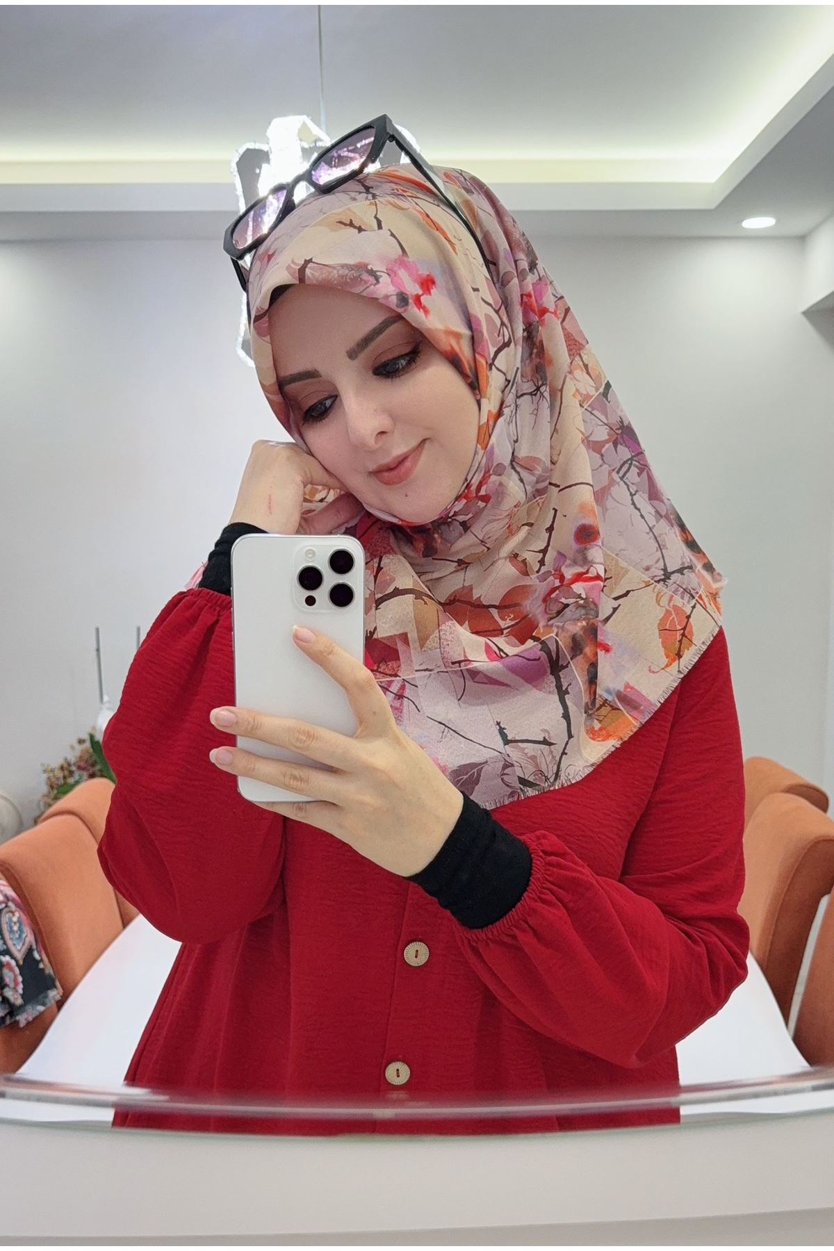 Rüya Koton Eşarp Yaprak Modeli