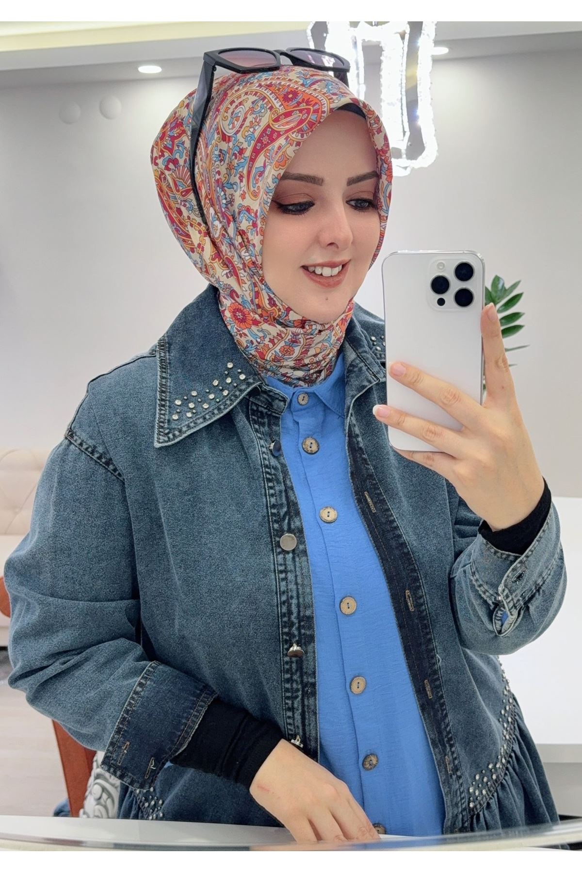 Rüya Koton Eşarp Etnik Desen
