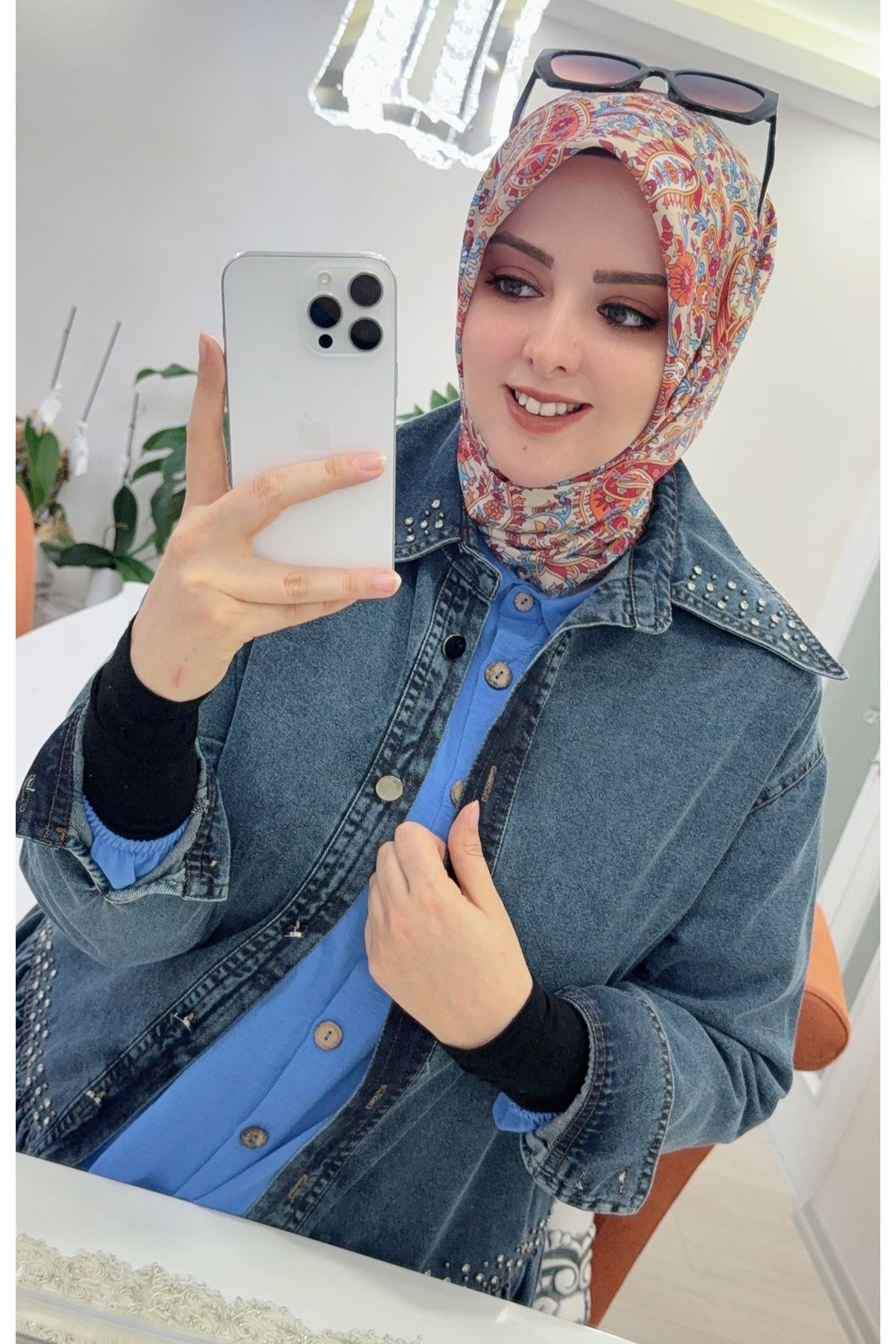Rüya Koton Eşarp Etnik Desen