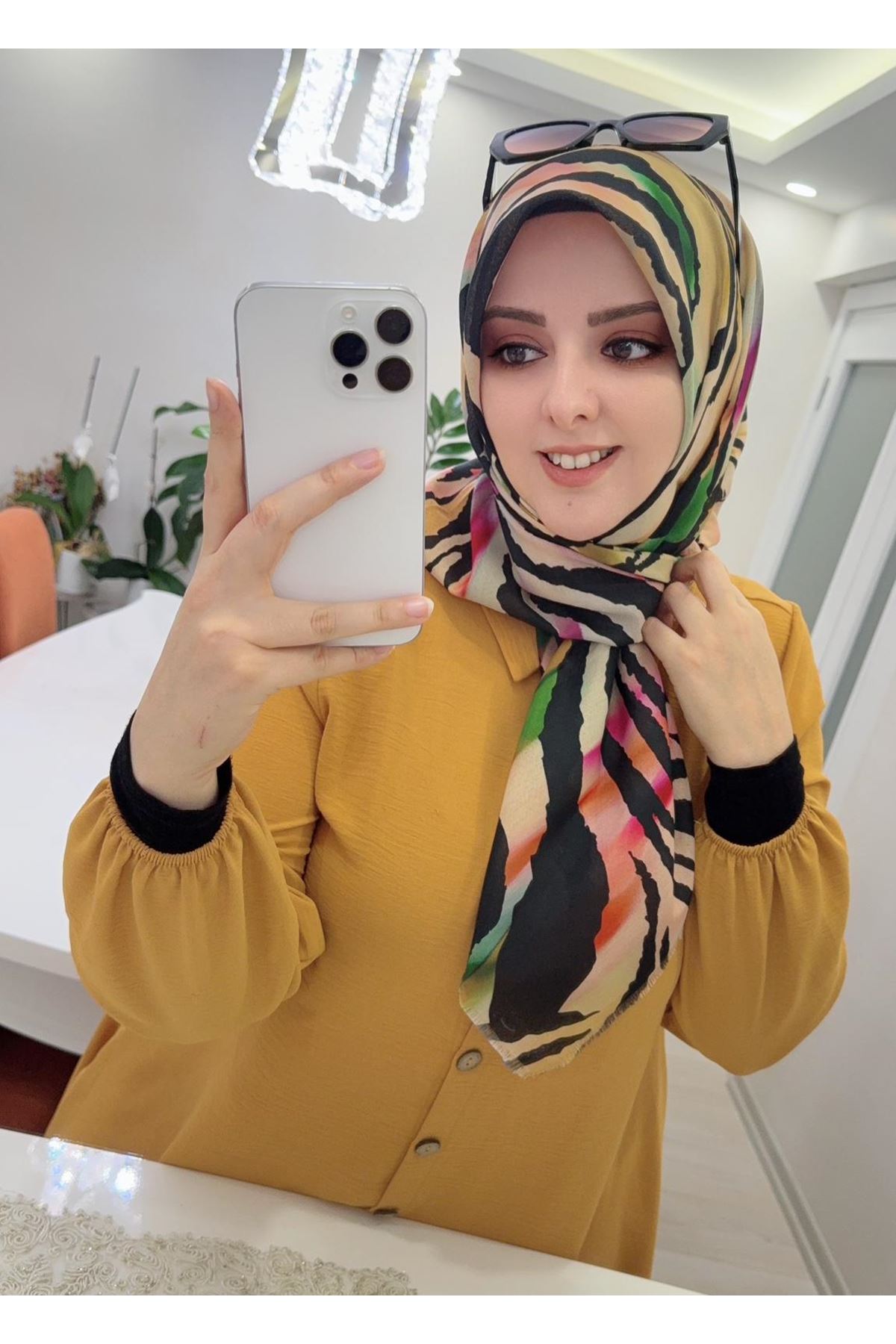 Rüya Koton Eşarp Zebra Modeli  