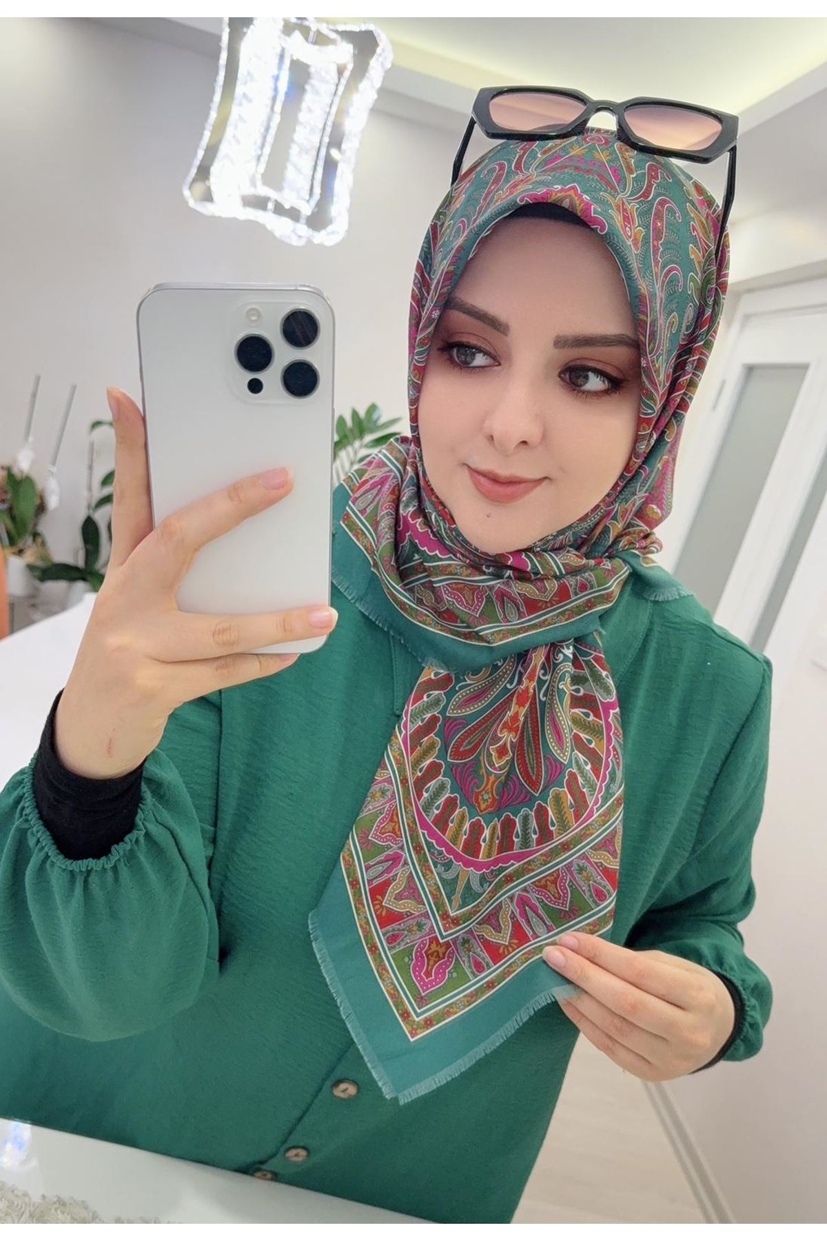 Rüya Koton Eşarp Etnik Desen