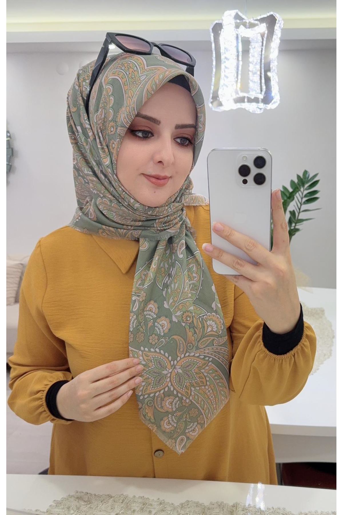 Rüya Koton Eşarp Etnik Desen