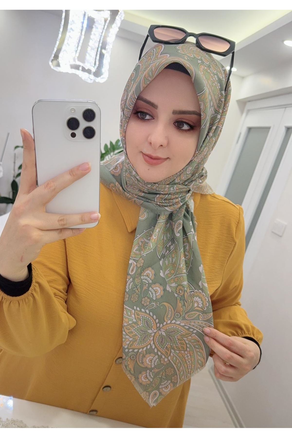 Rüya Koton Eşarp Etnik Desen