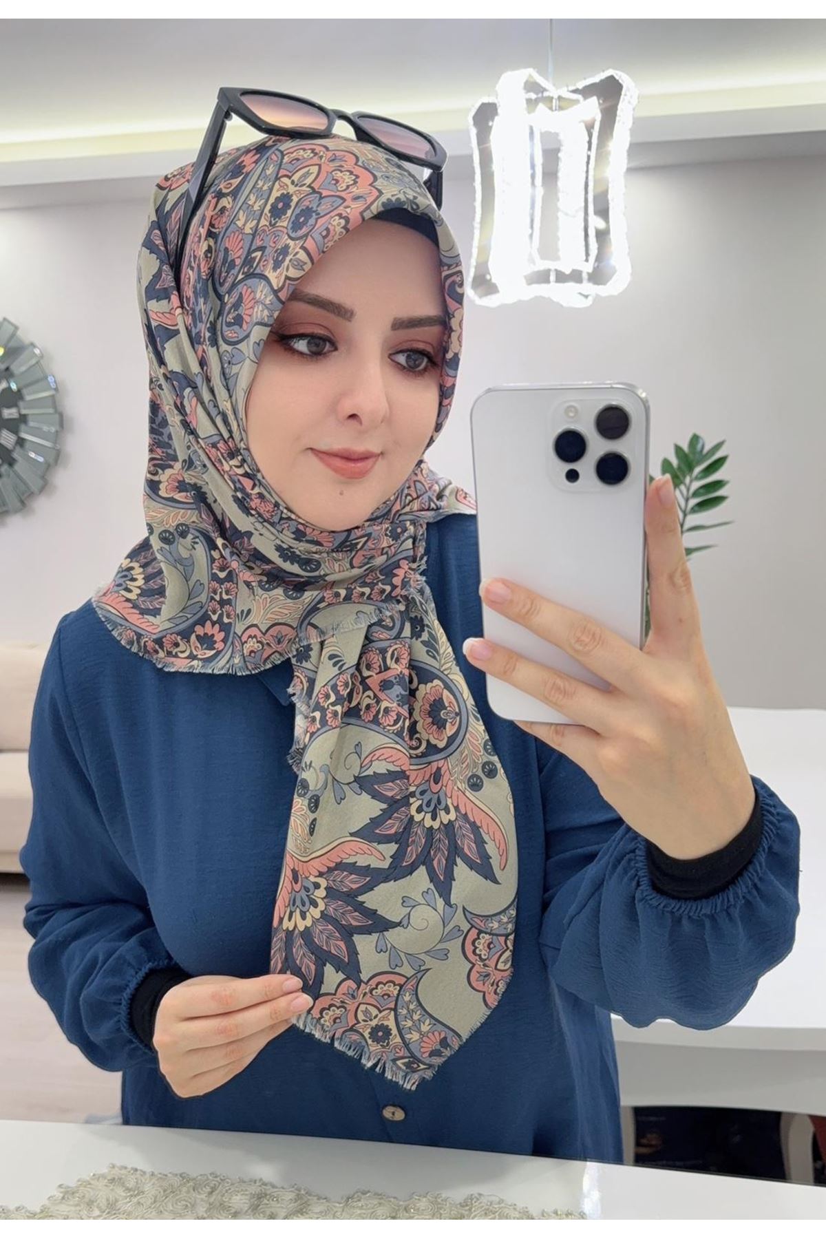 Rüya Koton Eşarp Etnik Desen