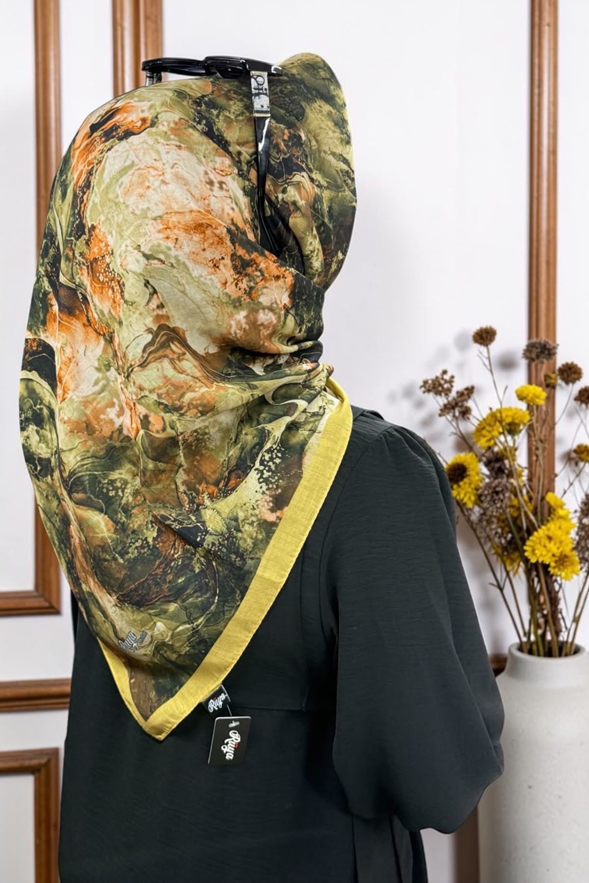 Rüya Lina Alsu Desen Soft Eşarp Kod: 3570 - V30