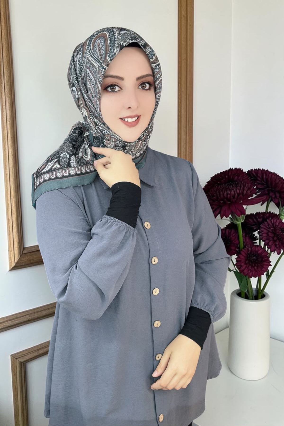 Rüya Lina Etnik Etro Desen Soft Eşarp Kod : 3225