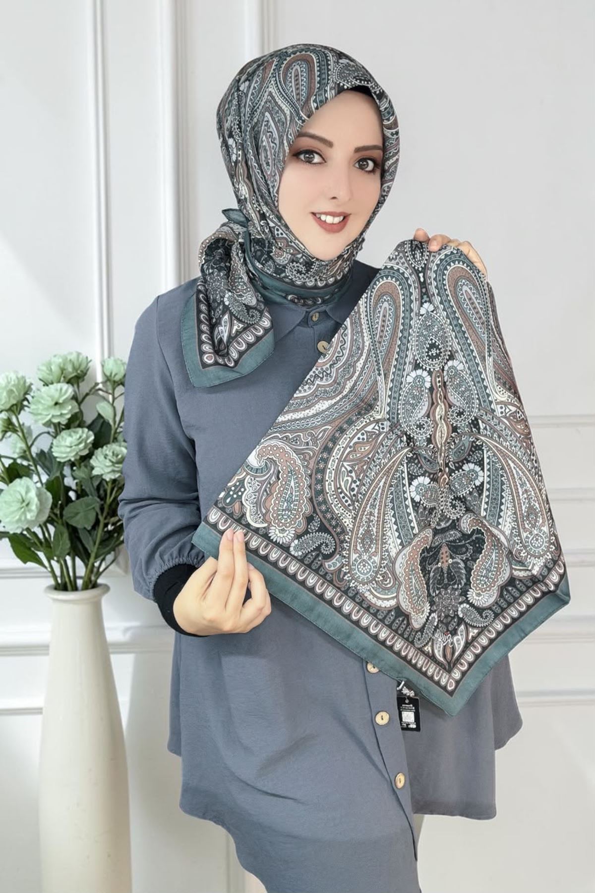Rüya Lina Etnik Etro Desen Soft Eşarp Kod : 3225